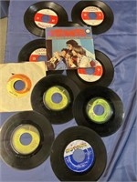 The Beatles and monkees 45 record group