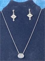 Cross Earrings and Necklace