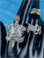 Turtle and Frog Rings