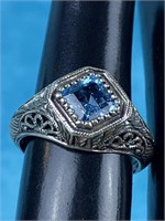 925 Sterling Blue Stone Ring
