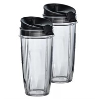 Two 24 oz. Tritan Nutri Ninja Cups with Seal Lids