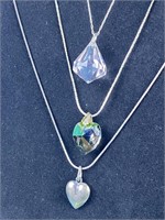 3 Crystal Pendant Necklaces