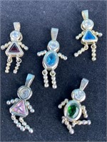 Sterling Silver Family Birthstone Pendants and
