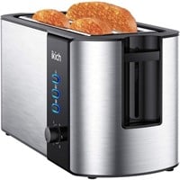 IKICH 4Slice Toaster, 2 Long Slots,Stainless Steel