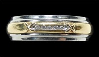 14K Yellow gold and stainless steel band style