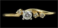 14K Yellow gold diamond ring, center stone is