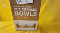 Height adjustable pet ceramic bowls