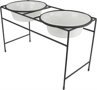 Double Diner Feeder with Stainless Steel Dog Bowls