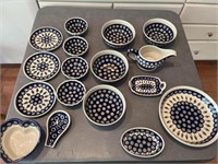 Boleslawiec Stoneware Plates, Bowls, Misc Pcs.