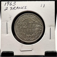 1963 SILVER 2 FRANCS