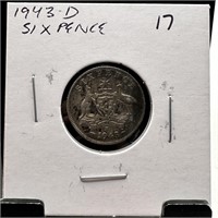 1943-D SILVER SIX PENCE