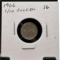 1966 1/10 SILVER GULDEN