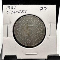 1951 5 MARKS SILVER