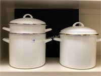 Pair Of White Enamel Cookers