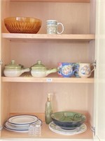 Cabinet Full Of Assorted Dinnerware And Glassware