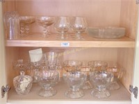 Two Shelves Of Assorted Crystal Glassware