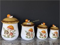 Vintage Mushroom Canister Jar Set