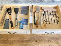 Two Drawers Full Of Assorted Kitchen Utensils