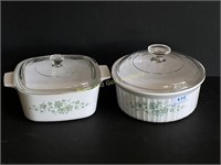 Two Corning Ware Callaway Bakers With Lids