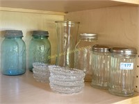 Assortment Of Fruit Jars And Glassware