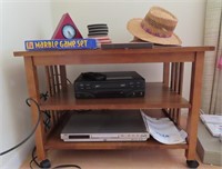 TV CART WITH VARIETY OF ITEMS