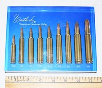 VINTAGE WEATHERBY 9 AMMO CARTRIDGE BLUE LUCITE