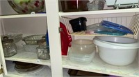 All on Middle Shelf w/ Mixing Bowls, Bakeware,