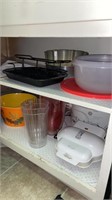 All in Bottom Cabinet - Crockpot, Baking Pans,