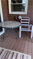 Glass Top Patio Table & 1 Chair (needs Repair)