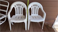 2 Plastic Stackable Patio Chairs