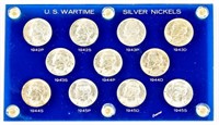 Coin US Wartime Jefferson Silver Nickel Set, BU