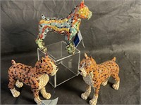 4 Barcino Colorful Mosaic Dog Figurines 6" h.