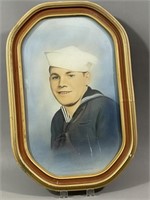 Vintage Portrait of a US Sailor in Vtg. Frame