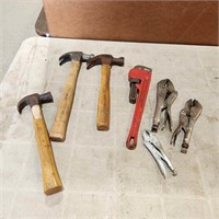 Locking Pliers, Pipe Wrench, Hammers
