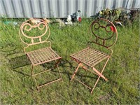 Pair Strap Steel Chairs