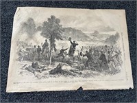 1861 Wilson’s Creek Battle Civil War engraving.