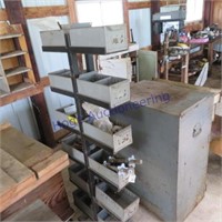 HOMEMADE PARTS BIN W/CONTENTS - BOLTS,