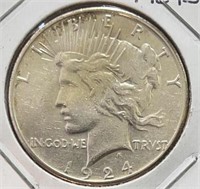 1924S Peace Silver Dollar