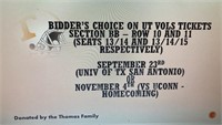 High Bidder's Choice on UT Tickets & Parking Pass