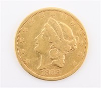 1868-S US $20 Gold Liberty Head Coin
