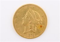 1875-S US $20 Gold Liberty Head Coin