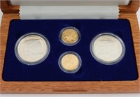 1987 2 $1 Silver & 2 $5 Gold Liberty Coins w/ COA