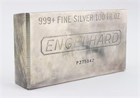 999+ Fine Silver 100 Tr. OZ. Engelhard Bar