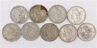 1881 9 Silver Morgan Dollars