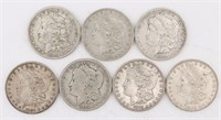 1884 7 Silver Morgan Dollars