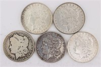 1886 5 Silver Morgan Dollars