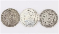 1892-O 3 Silver Morgan Dollars