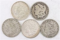 1896 5 Silver Morgan Dollars