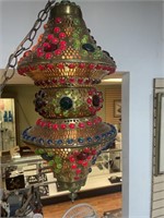 Moroccan Brass and Multicolored Lantern