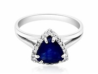 $14,390  1.61cts Ceylon Blue Sapphire Diamond 14k